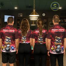 Load image into Gallery viewer, Funny Bulldog Pool Balls Billiard Shirt For Women Custom Billiard Team Jersey Polo &amp; 1/4 Zip |Red TDM6477