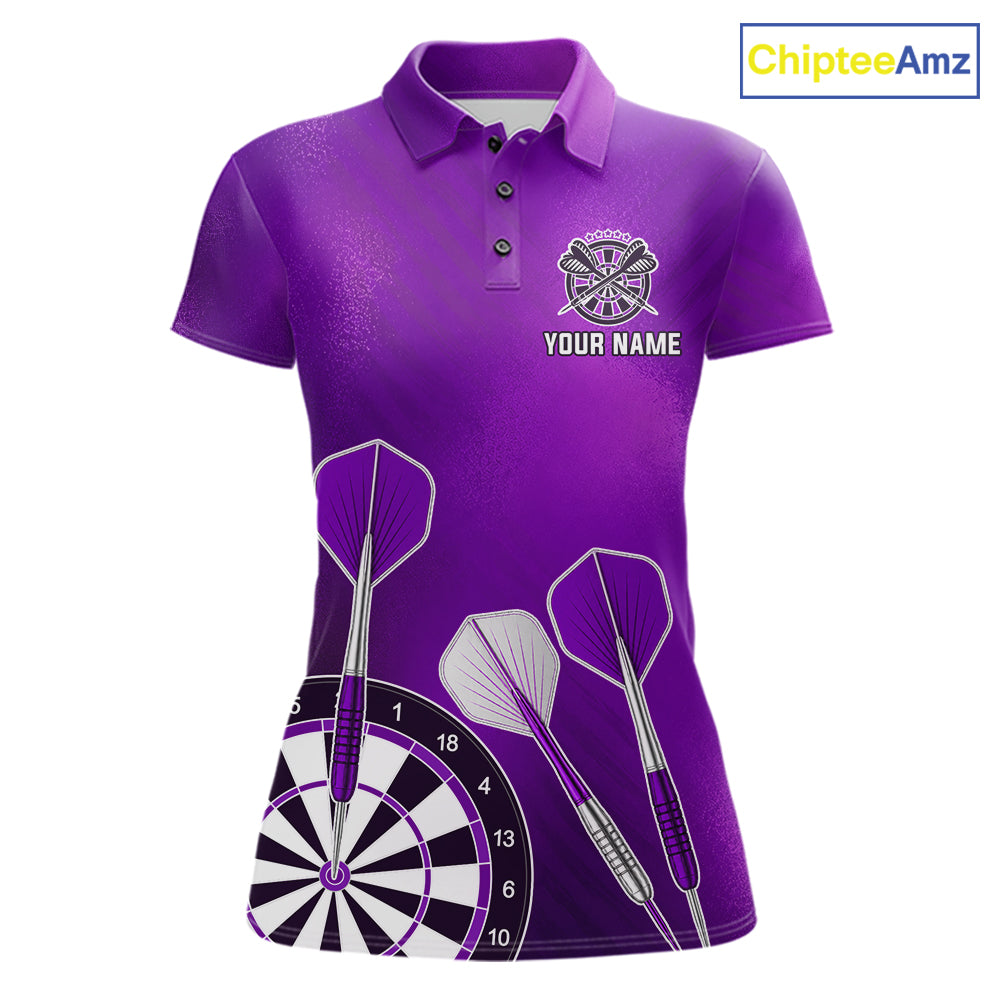 Personalized Purple Dartboard Shirts For Women Custom Darts Jersey, Darts League Team Shirts TDM7198