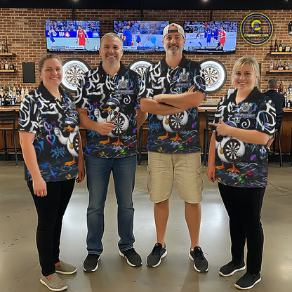 Colorful Graffiti Funny Duck Darts Shirt For Women Custom Darts Team Jersey, Personalized Darts Gift TDM7209