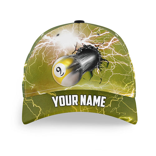 Personalized 9 Ball Pool Rush Out 3D Printed Billiard Baseball Caps, Funny Billiard Hats For Player TDM2457