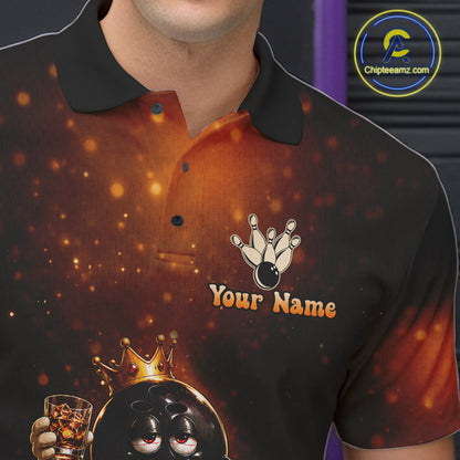 Funny Drunk Bowling Ball Bourbon Vintage Bowling Shirts for Men Custom Bowling Team Jersey TDM7477