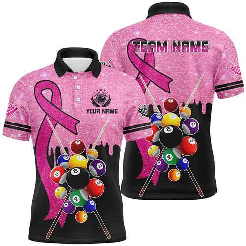 Pink Ribbon Billiard Balls Breast Cancer Awareness Pool Shirts For Men Custom Billiard Jerseys  TDM2721