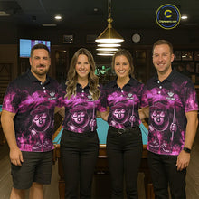 Load image into Gallery viewer, Pink Funny 8 Ball Pool Flame Smoke Billiard Shirt For Men Custom Billiard Team Jersey Uniform TDM5693