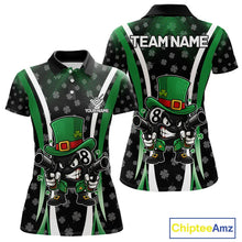 Load image into Gallery viewer, Custom St Patrick Day 8 Ball Pool Billiard Shirt For Women, Luckiest Shamrock Billiard Team Jersey TDM5698