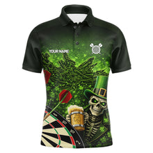 Load image into Gallery viewer, St Patrick Day Skull Darts Shirt Pocket Option For Men Custom Darts Jersey TDM5700