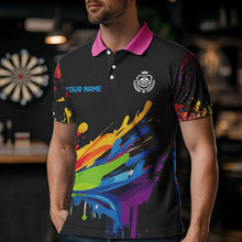 Load image into Gallery viewer, Funny Dartboards Colorful Paint Splash Dart Shirts For Men Custom Polo &amp; Quarter Zip Darts Jerseys TDM3544