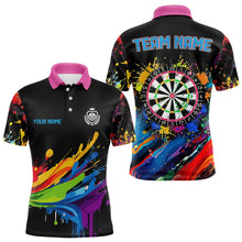 Load image into Gallery viewer, Funny Dartboards Colorful Paint Splash Dart Shirts For Men Custom Polo &amp; Quarter Zip Darts Jerseys TDM3544