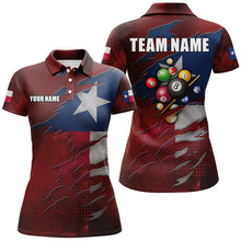 Load image into Gallery viewer, Retro Texas Flag 3D Billiard Balls Pool Shirts For Women Custom Patriotic Billiard Jerseys Attire TDM1803