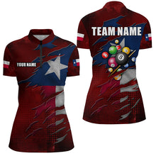 Load image into Gallery viewer, Retro Texas Flag 3D Billiard Balls Pool Shirts For Women Custom Patriotic Billiard Jerseys Attire TDM1803