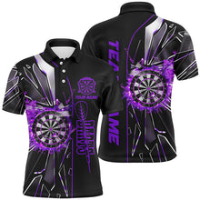 Load image into Gallery viewer, Personalized Purple Break Glass 3D Darts Shirts For Men Custom Dart League Shirts Best Darts Jersey TDM1997