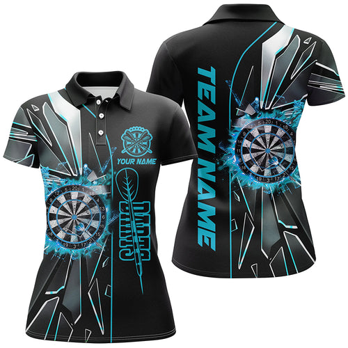 Personalized Turquoise Break Glass 3D Darts Shirts For Women Custom Dart League Shirts Darts Jerseys TDM1998