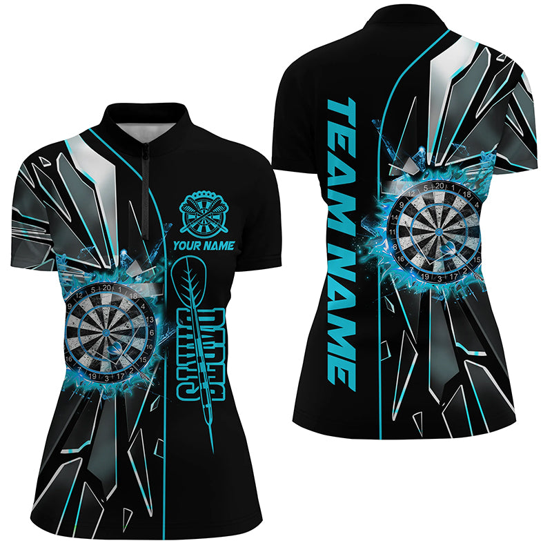 Personalized Turquoise Break Glass 3D Darts Shirts For Women Custom Dart League Shirts Darts Jerseys TDM1998