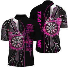 Load image into Gallery viewer, Personalized Pink Break Glass 3D Darts Shirts For Men Custom Dart League Shirts Best Darts Jersey TDM1999