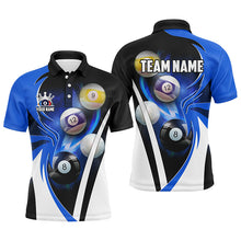 Load image into Gallery viewer, Personalized Billiard Tournament Shirts For Men Custom Team Name Billiard Balls Pool Jerseys | Blue TDM2470