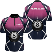 Load image into Gallery viewer, Personalized Pink Black 8 Ball Pool Billiard Shirt For Men, Billiard Sport Pool Team Jerseys TDM3209