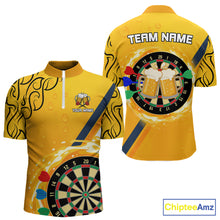 Load image into Gallery viewer, Personalized Funny Beer Tribal Darts Shirt For Men Custom Drinking Dart Team Jersey Polo &amp; 1/4 Zip TDM5434