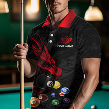 Load image into Gallery viewer, Personalized Red Black Dragon Billiard Balls Pool Shirts For Men, Billiard League Team Jerseys TDM3414