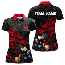 Load image into Gallery viewer, Personalized Red Black Dragon Billiard Balls Pool Shirts For Women, Billiard League Team Jerseys TDM3414