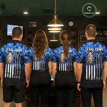 Load image into Gallery viewer, 9 Ball Pool Blue Camo Custom Billiard Shirts For Women, Patriotic US Flag Billiard Team Jerseys TDM5711