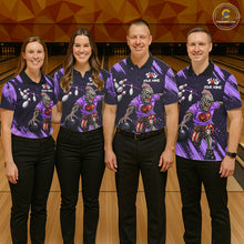 Load image into Gallery viewer, Custom Purple Funny Zombie Bowling Shirt For Women, Bowling Team League Jersey Polo &amp; Quarter Zip TDM6499