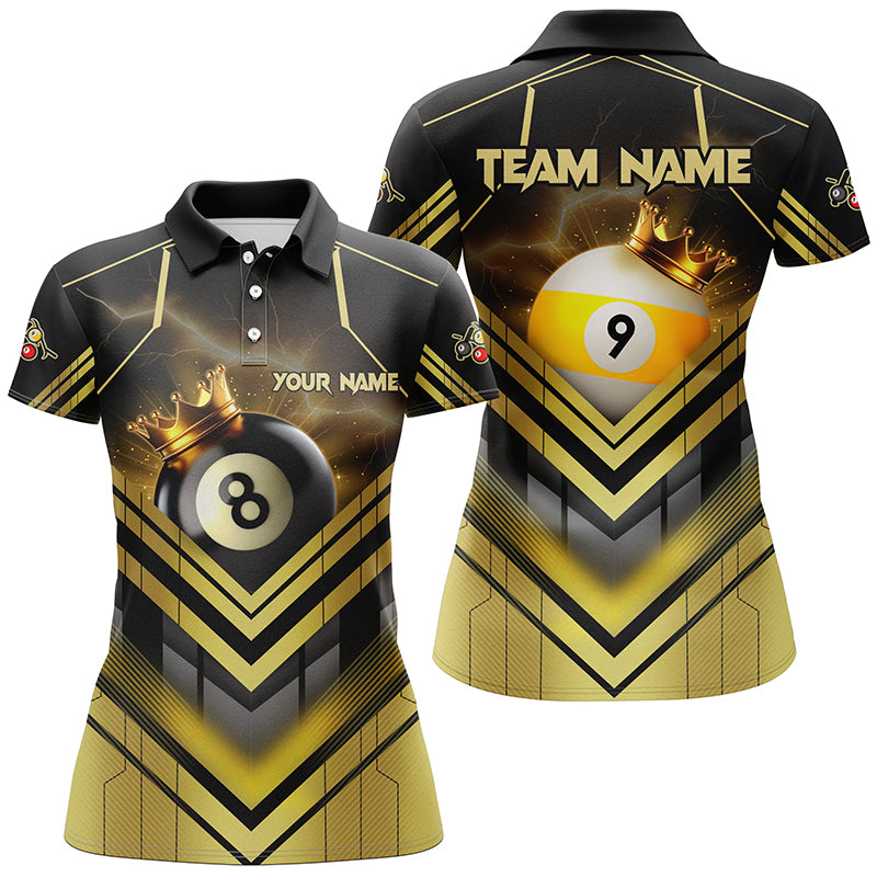 Personalized Billiard 8 Ball & 9 Ball Crown 3D Shirts For Women, Best Billiard Team Jerseys Attire TDM1807