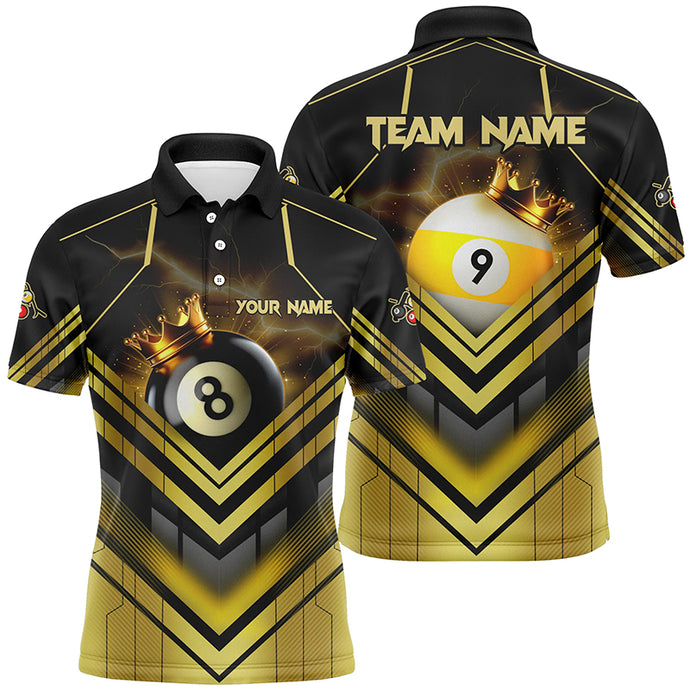 Personalized Billiard 8 Ball & 9 Ball Crown 3D Shirts For Men, Best Billiard Team Jerseys Attire TDM1807