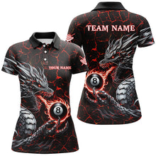 Load image into Gallery viewer, Personalized Dragon 8 Ball Pool Lightning Custom Red Women Billiard Shirts, Cool Team Billiard Jersey TDM2013