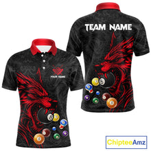 Load image into Gallery viewer, Personalized Wolf Billiard Balls Pool Shirts For Men, Black And Red Billiard League Team Jerseys TDM5202