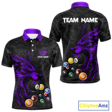 Load image into Gallery viewer, Personalized Wolf Billiard Balls Pool Shirt For Men, Black And Purple Billiard League Team Jersey TDM5203