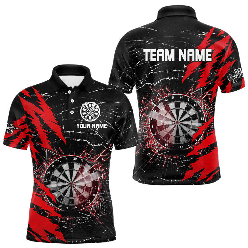Black And Red Darts Board Break Glass Custom Dart Shirts For Men, Darts Team Shirts Dart Jerseys TDM3215