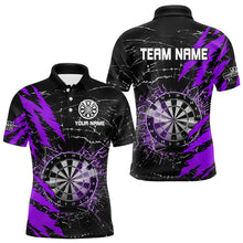 Load image into Gallery viewer, Black And Purple Darts Board Break Glass Custom Dart Shirts For Men, Darts Team Shirts Dart Jerseys TDM3217