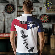 Load image into Gallery viewer, Personalized Texas Flag Steel Tip Dart Polo &amp; 1/4 Zip For Men Custom Texas Darts Team Jersey TDM5451