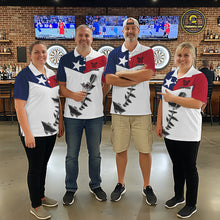 Load image into Gallery viewer, Personalized Texas Flag Steel Tip Dart Polo &amp; 1/4 Zip For Women Custom Texas Darts Team Jersey TDM5451