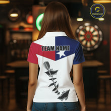 Load image into Gallery viewer, Personalized Texas Flag Steel Tip Dart Polo &amp; 1/4 Zip For Women Custom Texas Darts Team Jersey TDM5451