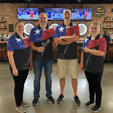 Load image into Gallery viewer, Personalized Texas Flag Steel Tip Dart Polo &amp; 1/4 Zip For Women Custom Texas Darts Team Jersey TDM5452