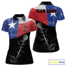 Load image into Gallery viewer, Personalized Texas Flag Steel Tip Dart Polo &amp; 1/4 Zip For Women Custom Texas Darts Team Jersey TDM5452