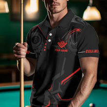 Load image into Gallery viewer, Customized 8 Ball Pool Crown Men Billiard Shirts, Red And Black Billiard Team Shirts, Pool Jerseys TDM3564