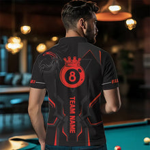 Load image into Gallery viewer, Customized 8 Ball Pool Crown Men Billiard Shirts, Red And Black Billiard Team Shirts, Pool Jerseys TDM3564