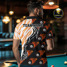 Load image into Gallery viewer, Personalized Fire Flame 8 Ball Pool Billiard Shirt For Men, Billiard Team Jersey Polo &amp; 1/4 Zip TDM5926