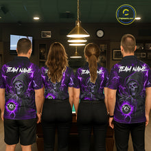 Load image into Gallery viewer, Purple Grim Reaper 8 Ball Billiard Shirt For Men Custom Lightning Pool Team Jersey Polo, 1/4 Zip TDM6328
