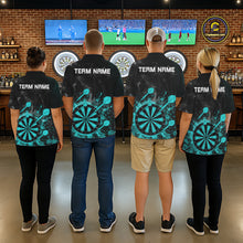 Load image into Gallery viewer, Turquoise Dartboard Splatter Smoke Darts Shirt For Women Custom Darts Team Jersey Polo &amp; 1/4 Zip TDM6504