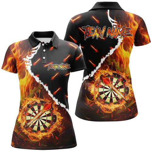 Personalized Darts Board Fire Flame Custom Darts Shirts For Women, 3D Printed Darts Team Jerseys TDM1819