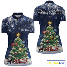 Load image into Gallery viewer, Funny Santa Christmas Billiard Balls Pine Tree Pool Shirt For Women Custom Xmas Billiard Gifts TDM5216