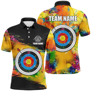 Personalized Colorful 3D Target Archery Men Polo Shirts Custom Archery Jerseys Attire For Archer TDM1238