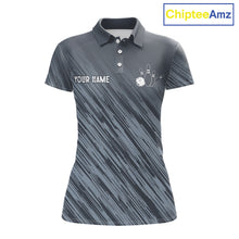 Load image into Gallery viewer, Custom Grey Grunge American Flag Bowling Shirt For Women, Patriotic Bowling Jersey Polo &amp; 1/4 Zip TDM6516
