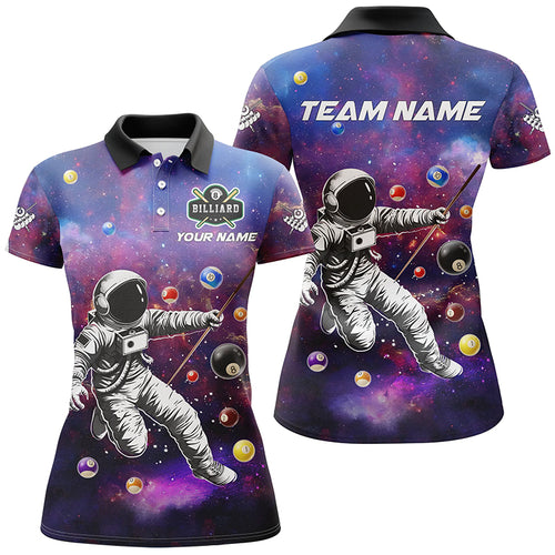 Personalized Galaxy Astronaut Billiard Balls 3D Printed Shirt For Women Custom Funny Billiard Apparel TDM2016