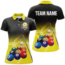 Load image into Gallery viewer, Galaxy 9 Ball Pool Custom Yellow Billiard Shirts For Women, Personalized Billiard Balls Sport Jerseys TDM2233