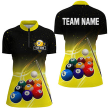 Load image into Gallery viewer, Galaxy 9 Ball Pool Custom Yellow Billiard Shirts For Women, Personalized Billiard Balls Sport Jerseys TDM2233