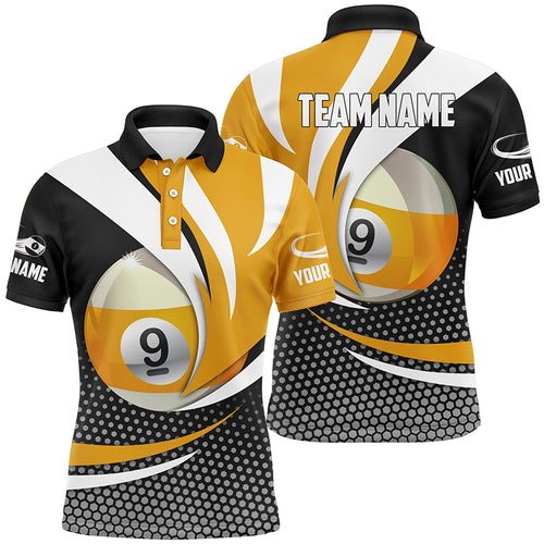 9 Ball Billiard Custom Name Polo Shirts For Men, Personalized Gifts For Billiard Team Player TDM0117