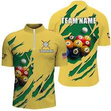 Load image into Gallery viewer, Funny 3D Billiard Table 9 Ball Pool Shirts For Men Custom Yellow 9 Ball Billiard Team Jerseys TDM2741